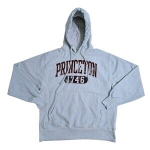 Princeton Champion Reverse Weave Size Large Tigers 1746 Retro Faded Logo Hoodie